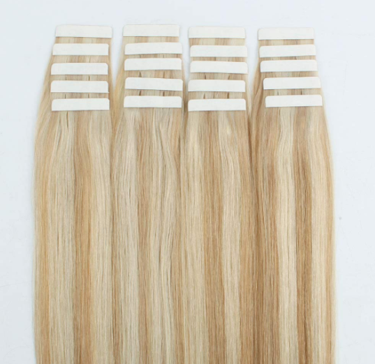 Human Hair Extensions Tape in Ombre Brown to Caramel Blonde Natural Hair Extensions YL324